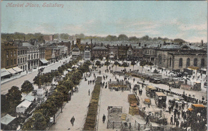 Wiltshire Postcard: Market Place Salisbury High Angle Town View  XT2822