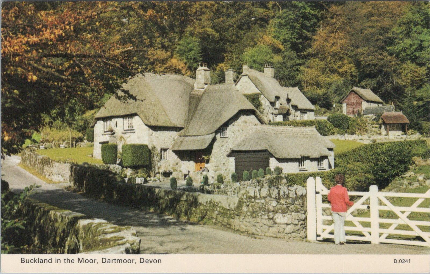 Devon Postcard: Buckland in the Moor Dartmoor Thatched Cottages  XT2823