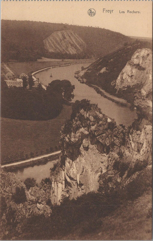 Belgium Postcard: Dinant River Meuse Rochers de Freyr Nels Sepia XT2827