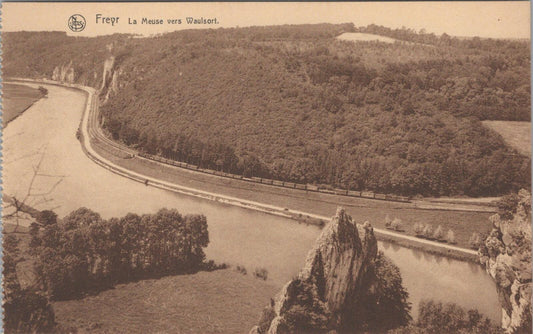 Belgium Postcard: Freyr La Meuse Vers Waulsort River Valley Sepia XT2829