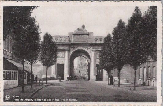 Belgium Postcard: Ypres Porte de Menin Memorial Heros Britanniques Sepia XT2834