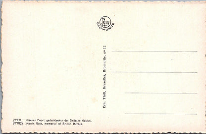 Belgium Postcard: Ypres Porte de Menin Memorial Heros Britanniques Sepia XT2834