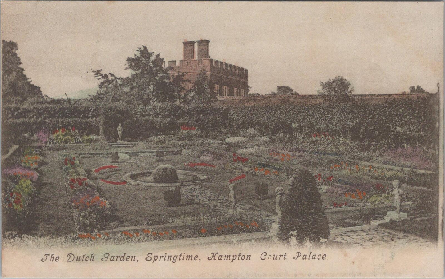 London Postcard: Hampton Court Palace The Dutch Garden Springtime  XT2836