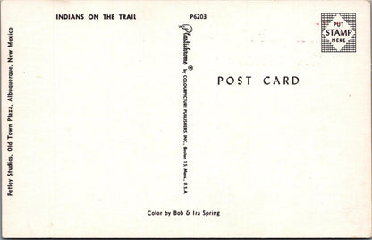 New Mexico Postcard: Albuquerque Indians on the Trail Horse Riders Chrome XT2841