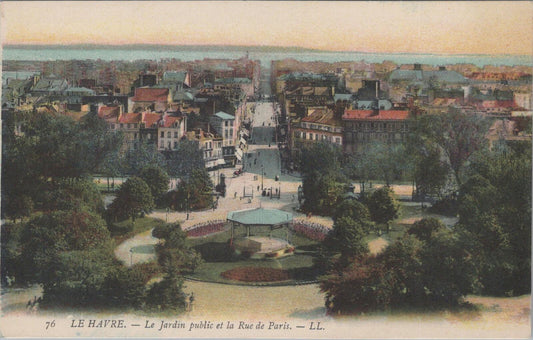 France Postcard: Le Havre Le Jardin Public Rue de Paris 1910s LL - XT2850