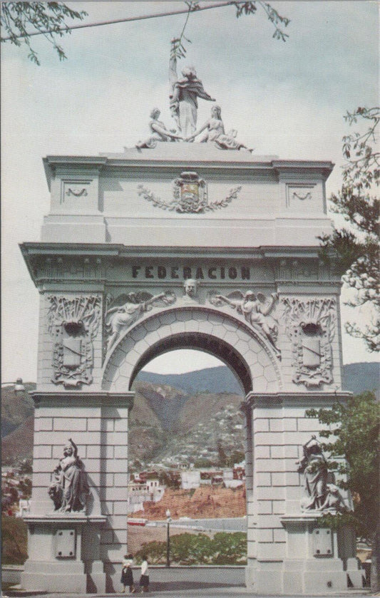 Venezuela Postcard: Arch of Federation Caracas BOAC 1950s Chrome XT2853