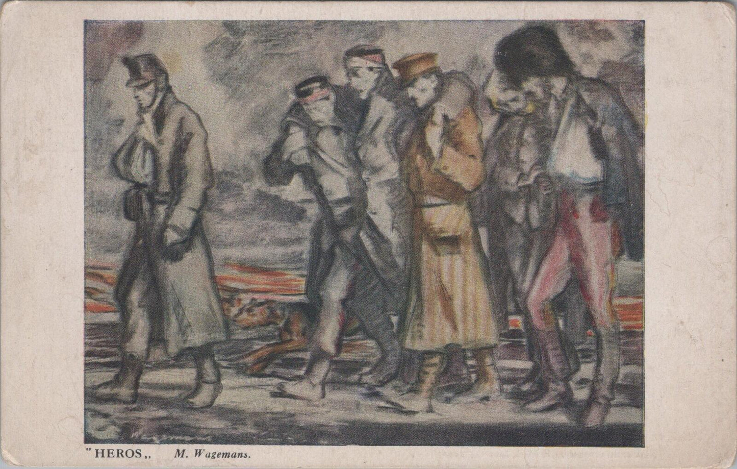 Belgium Postcard: Wartime Heros Wounded Soldiers Maurice Wagemans 1910s XT2857