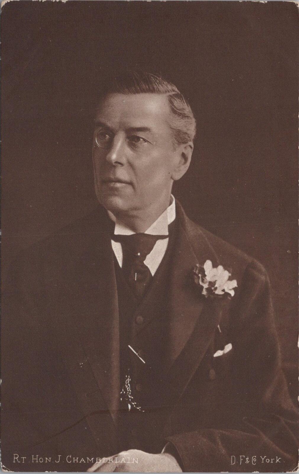 Politics Postcard: Rt Hon Joseph Chamberlain Politician Monocle 1900s  XT2861