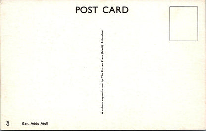 Maldives Postcard: Gan Addu Atoll Forces Press Naafi Aldershot 1960s XT2865
