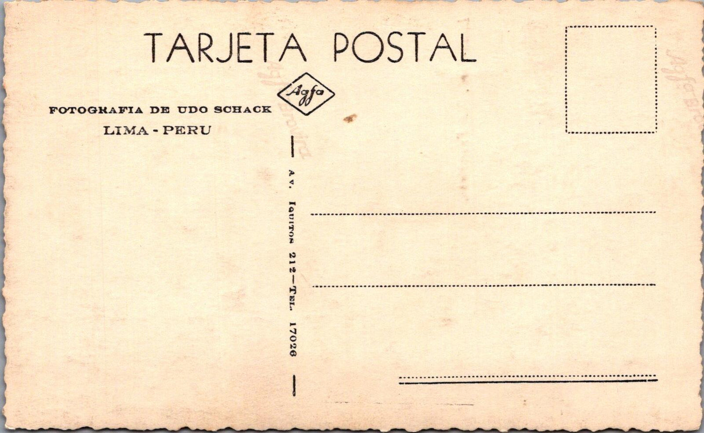 Peru Postcard: Lima San Francisco Basilica Fountain Plaza 1950s RPPC XT2866