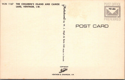Isle of Wight Postcard: Childrens Island Canoe Lake Ventnor Nigh 1970s  XT2867