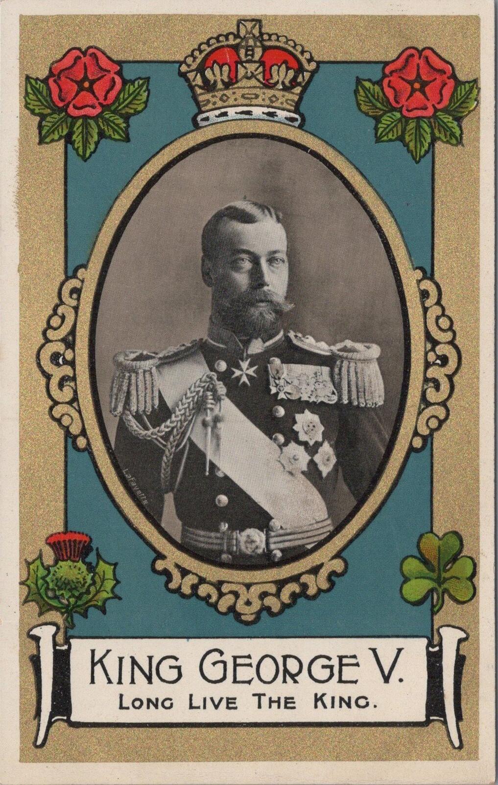 Royalty Postcard: King George V Long Live The King 1910s Commemorative  XT2878