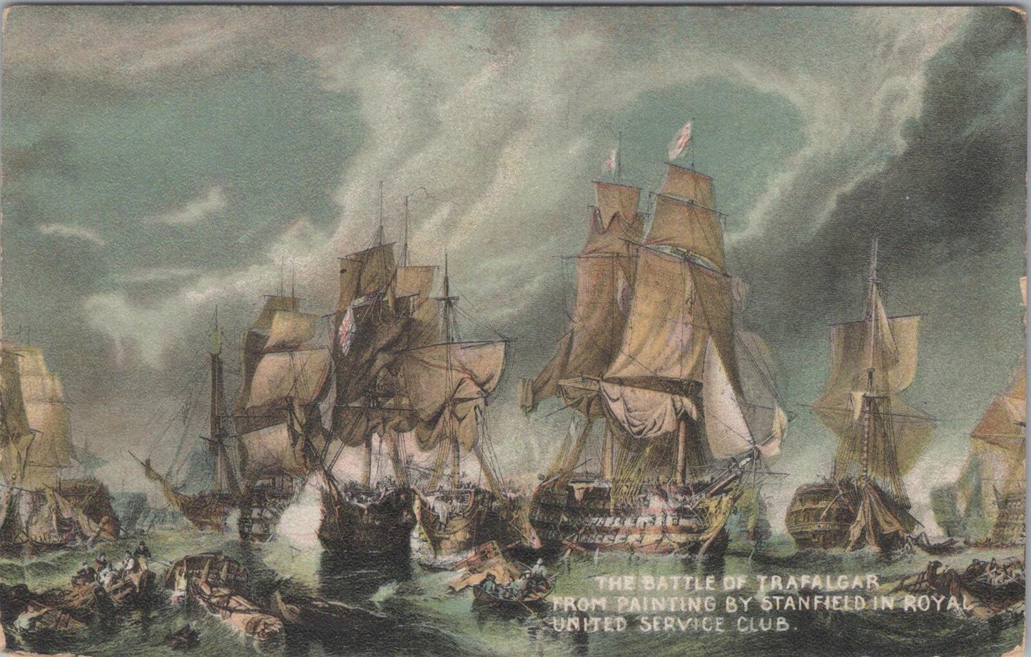 Naval Art Postcard: The Battle of Trafalgar Clarkson Stanfield Painting  XT2879