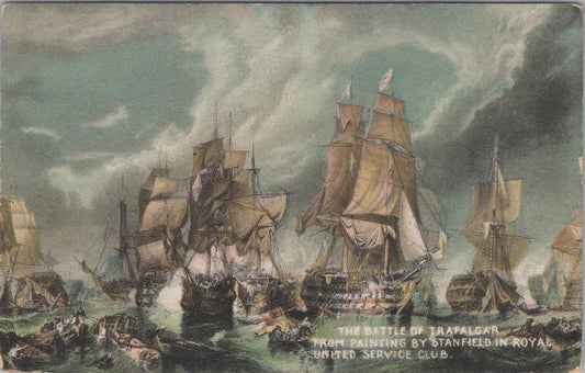 Naval Art Postcard: The Battle of Trafalgar Clarkson Stanfield Painting  XT2879