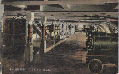 Naval Postcard: HMS Victory The Main Deck Nelson Ship Interior 1905 -  XT2880