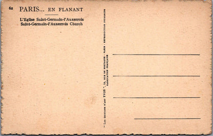 France Postcard: Eglise Saint Germain l Auxerrois Paris Yvon 1920s XT2882