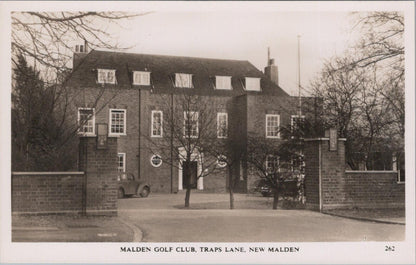 Surrey Postcard: Malden Golf Club Traps Lane New Malden Clubhouse RPPC XT2885