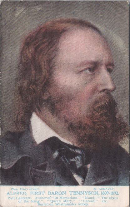 Literature Postcard: Alfred Lord Tennyson Portrait Poet Laureate  XT2890