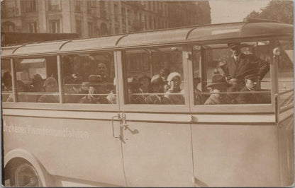 Germany Postcard: Münchener Fremdenrundfahrten Munich Tour Bus 1930 RPPC XT2894