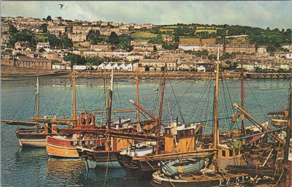 Cornwall Postcard: Newlyn Harbour Fishing Port Penzance Coast View 1960s XT2899