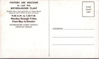 Washington Postcard: Longview Weyerhaeuser Forest Products Plant Aerial XT2900