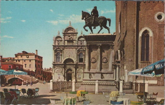 Italy Postcard: Venice The Colleoni Monument Statue 1950s View XT2906