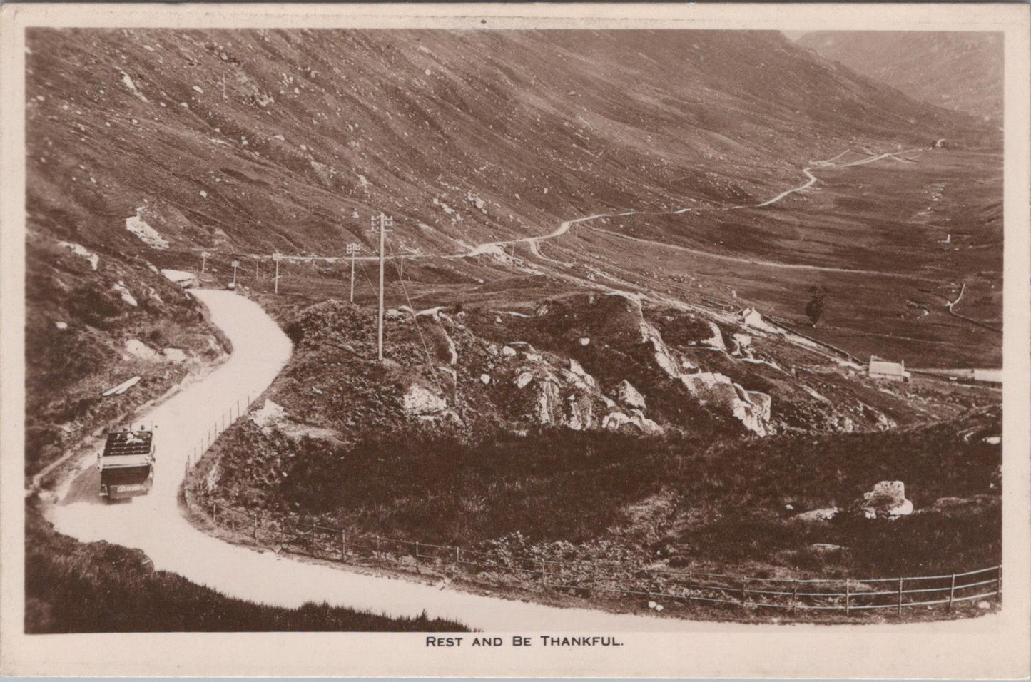 Scotland Postcard - Famous Mountain Pass Rest and Be Thankful, Argyllshire XT1323