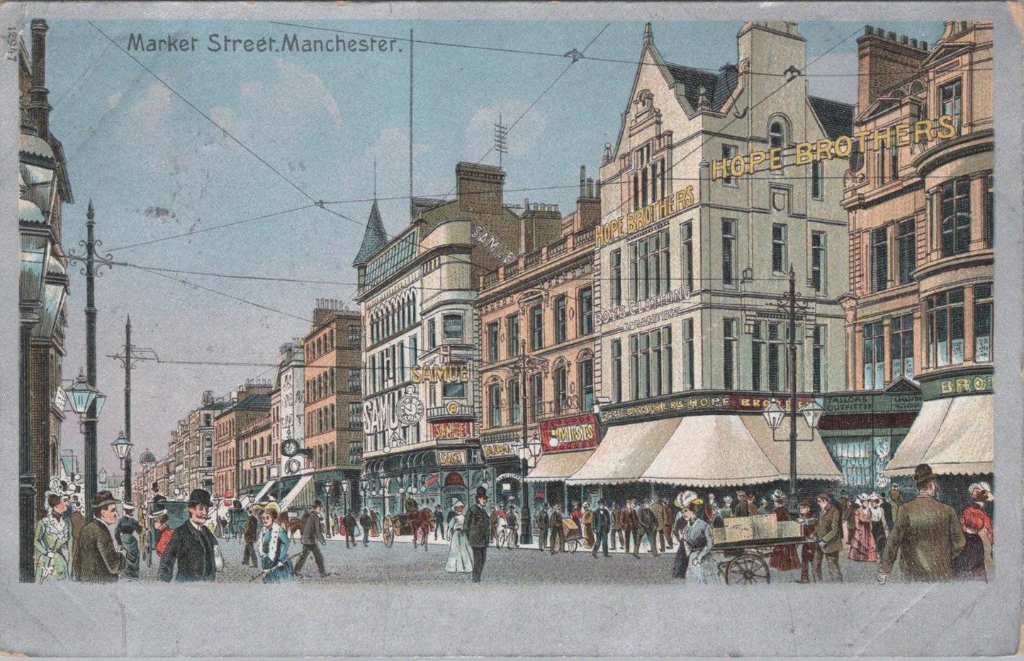 Lancashire Postcard - Market Street in Manchester   XT1331
