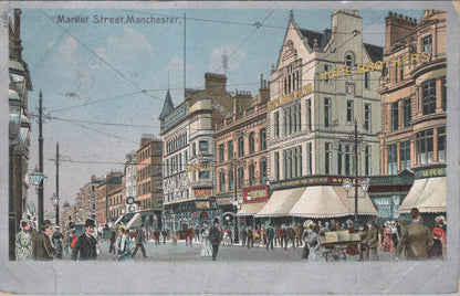 Lancashire Postcard - Market Street in Manchester   XT1331