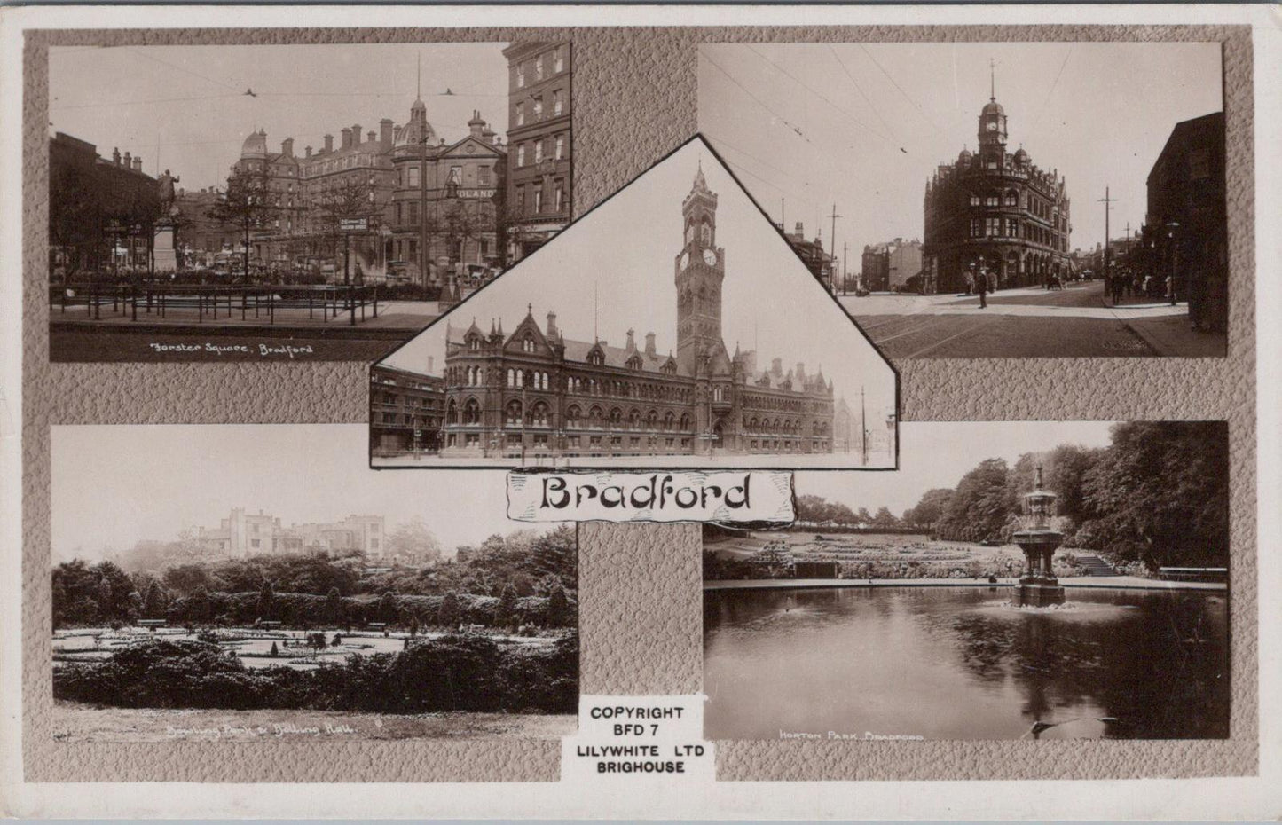 Yorkshire Postcard - Historic Landmarks From Bradford, West Yorkshire  XT1375