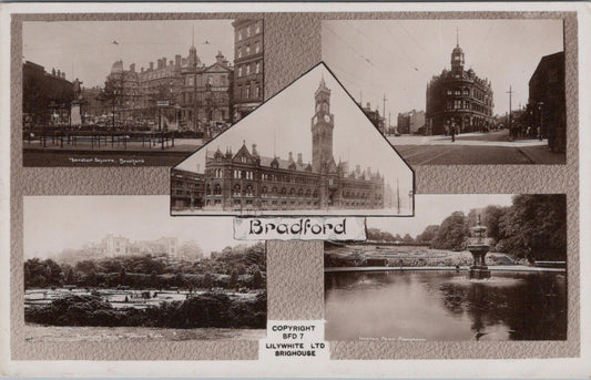 Yorkshire Postcard - Historic Landmarks From Bradford, West Yorkshire  XT1375