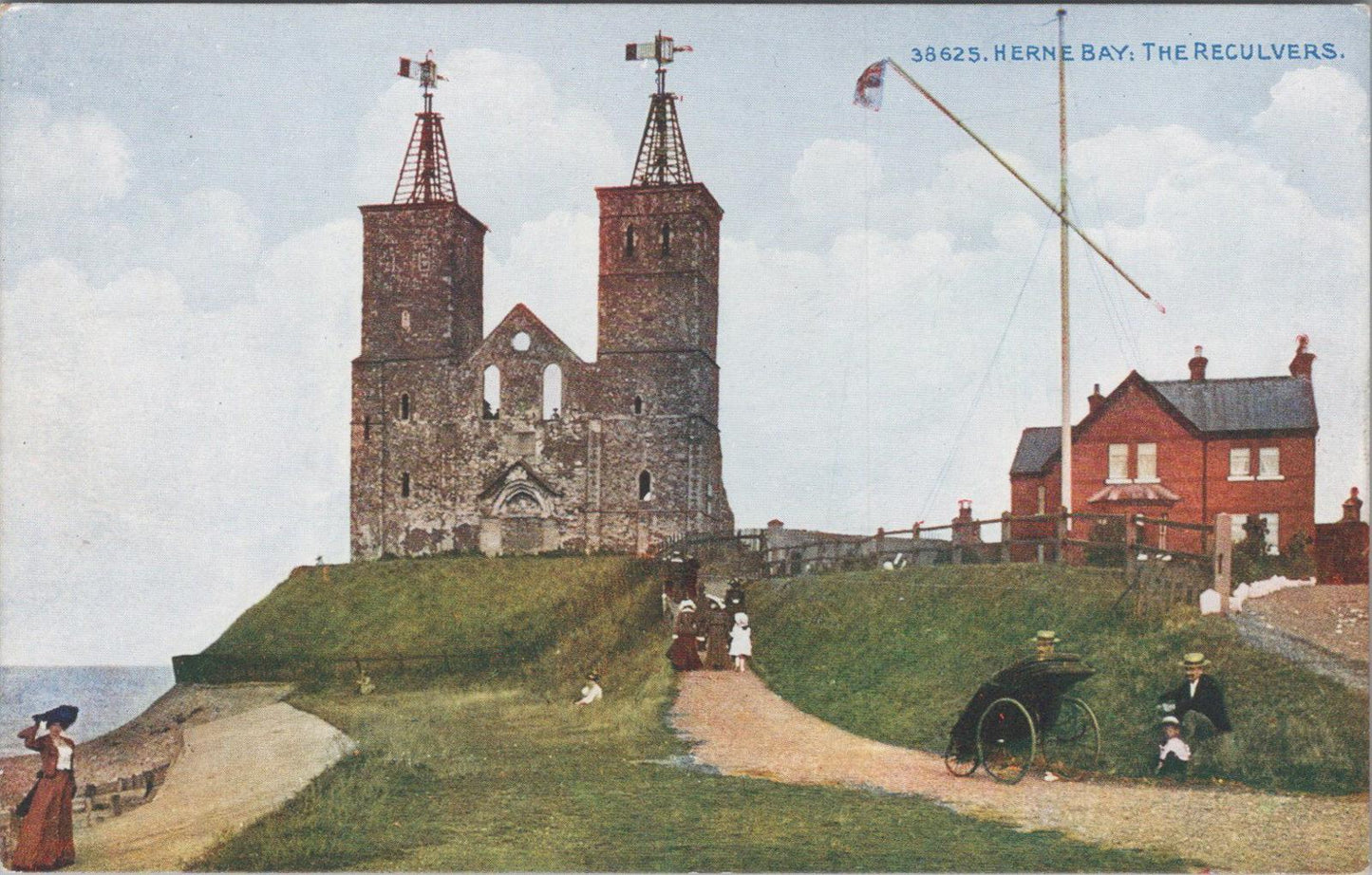 Kent Postcard - Reculver Towers, 12th-century St Mary’s Church, near Herne Bay XT1386