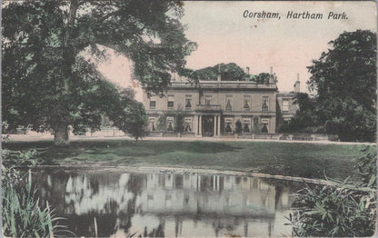 Wiltshire Postcard: Corsham, Hartham Park, Pond & Manor View