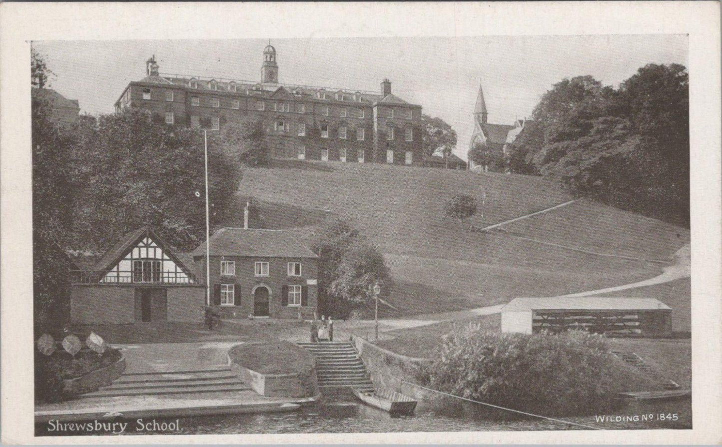 Shropshire Postcard: Shrewsbury School, Ferry and Boathouse  XT1422