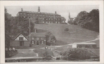 Shropshire Postcard: Shrewsbury School, Ferry and Boathouse  XT1422