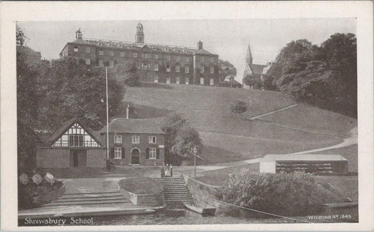 Shropshire Postcard: Shrewsbury School, Ferry and Boathouse  XT1422