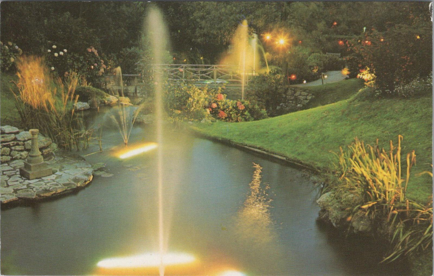 Isle of Wight Postcard: The Illuminated Water Gardens, Blackgang Chine XT1432