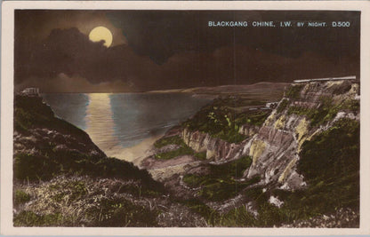 Isle of Wight Postcard: Blackgang Chine By Night, Moonlight View XT1434