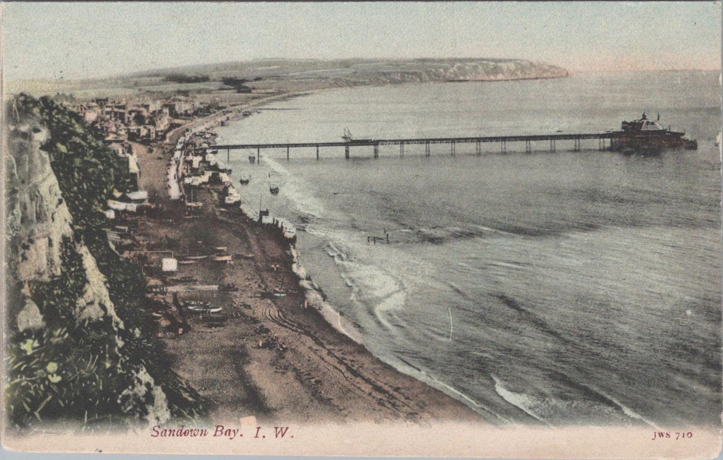 Isle of Wight Postcard: Sandown Bay, Pier & Culver Cliffs  XT1438