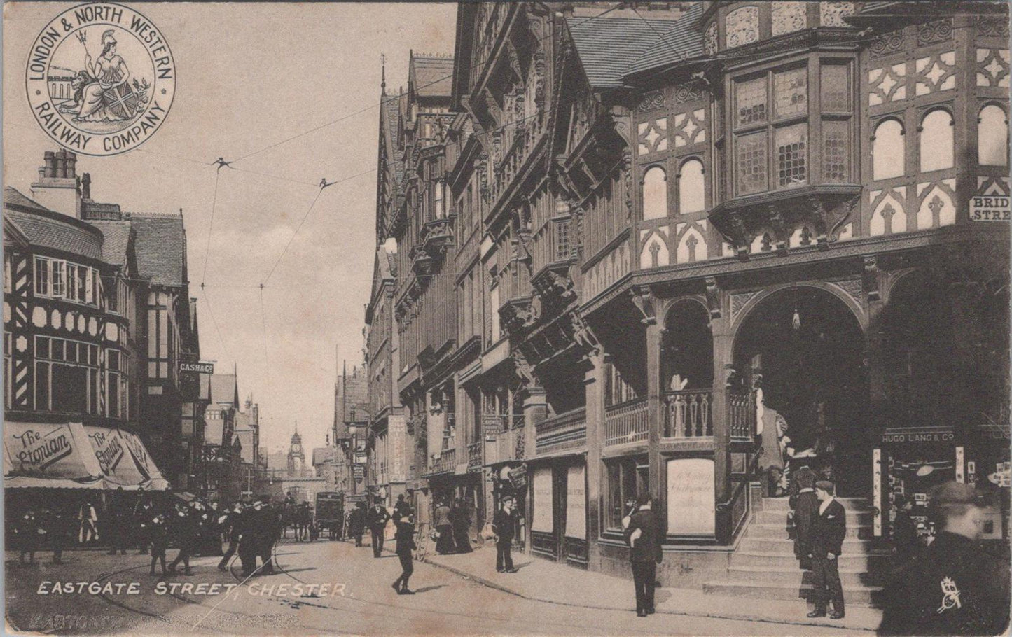 Cheshire Postcard: Chester, Eastgate Street From The Cross, LNWR Railway Co XT1444