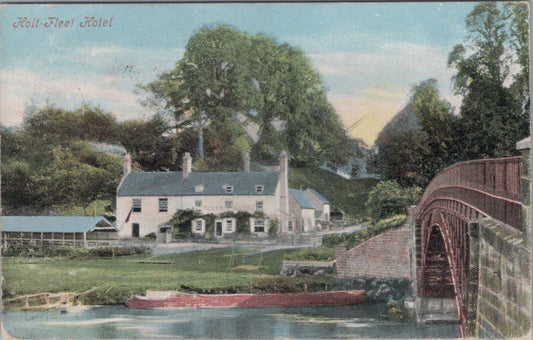 Worcestershire Postcard: Holt-Fleet Hotel and Thomas Telford Bridge XT1915