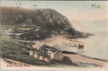 Jersey Postcard: Bonne Nuit Bay, Channel Islands, Posted in 1906 - XT1929