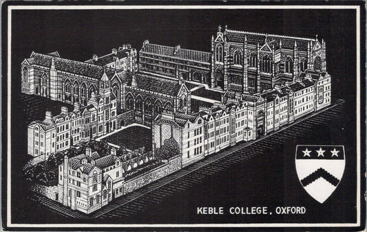 Oxfordshire Postcard: Aerial-Style Illustration of Keble College, Oxford  XT1937