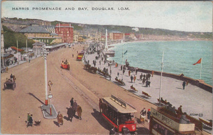Isle of Man Postcard: Harris Promenade and Bay, Douglas,Victorian Seafront XT1953