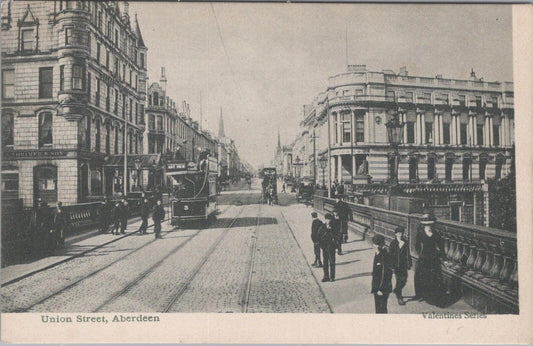 Scotland Postcard: Aberdeen - Union Street, The Granite Mile with Trams XT1957