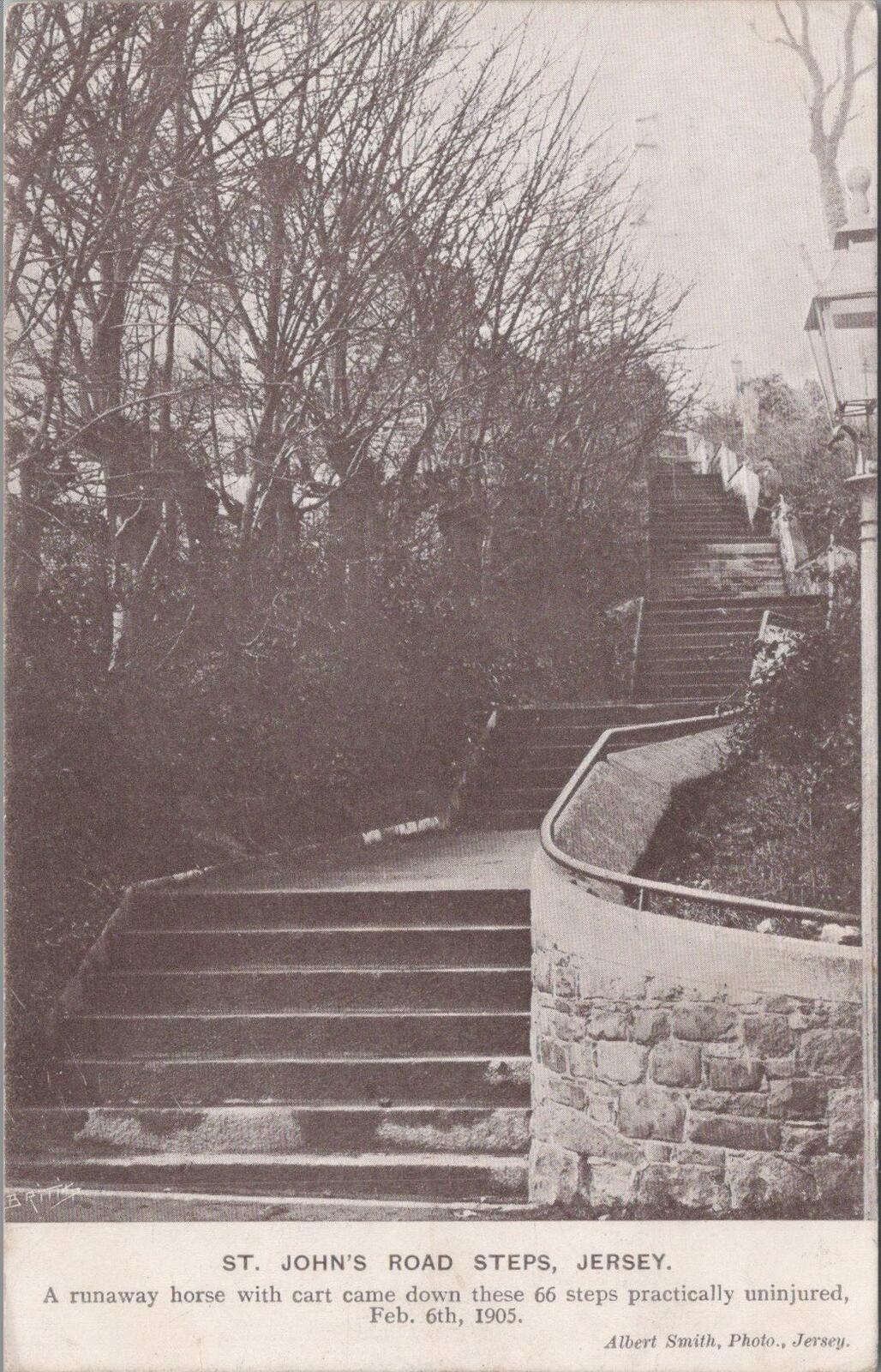 Jersey Postcard: St.John’s Road Steps,Scenic Coastal View,Channel Islands XT1959