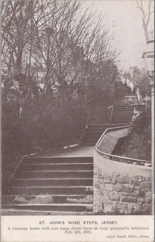 Jersey Postcard: St.John’s Road Steps,Scenic Coastal View,Channel Islands XT1959