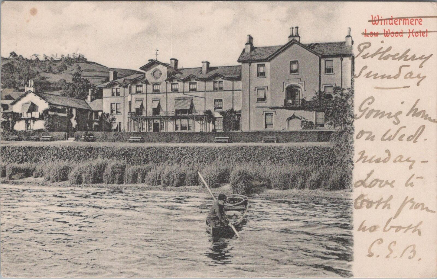 Cumbria Postcard: Low Wood Hotel and Lake Windermere, Scenic Waterfront XT1962