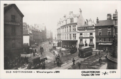Nottinghamshire Postcard:Nottingham,Wheelergate c1890 & Horse & Groom Pub XT1964