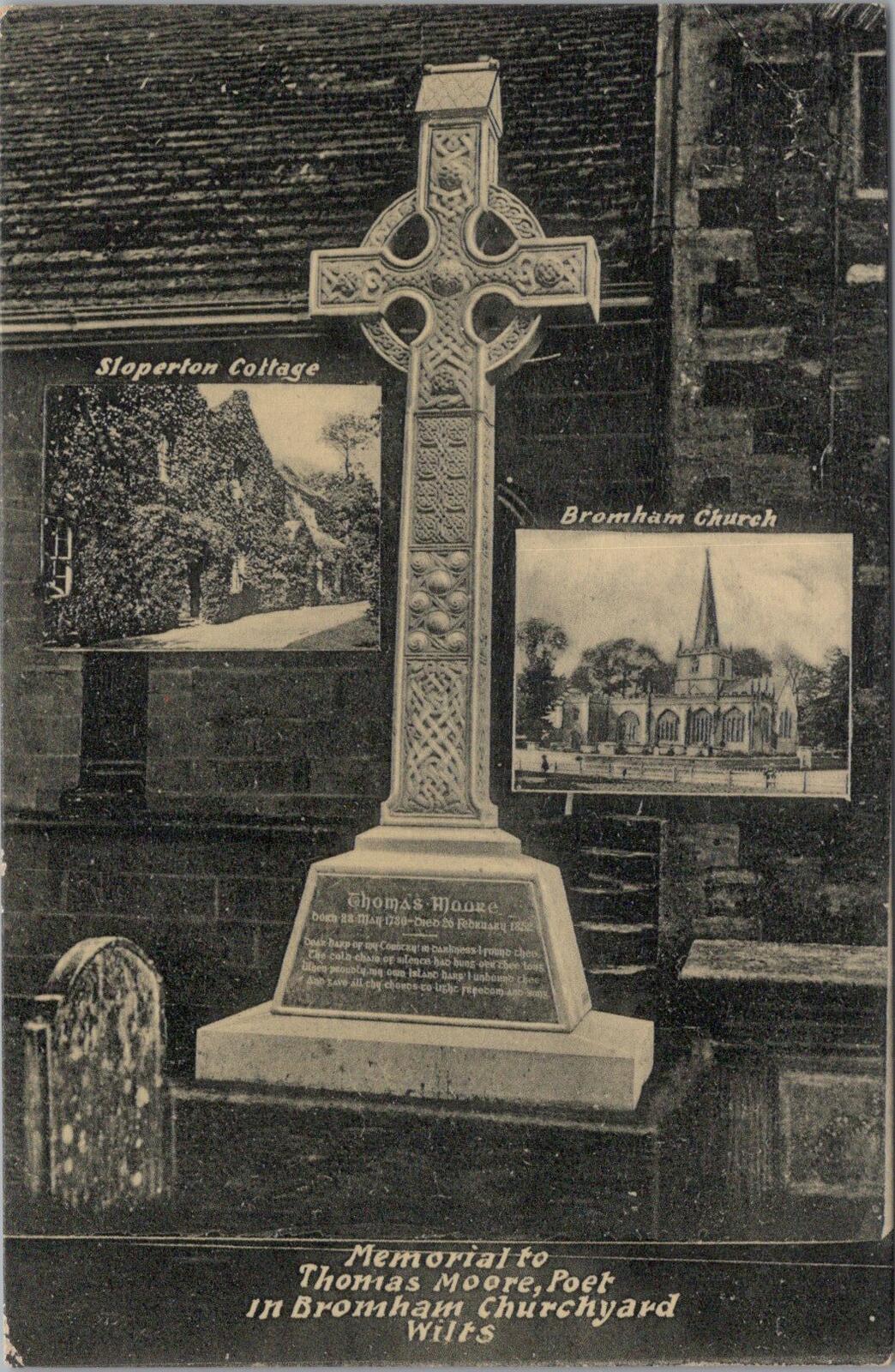 Wiltshire Postcard: Memorial to Thomas Moore, Poet, Bromham Church XT1968